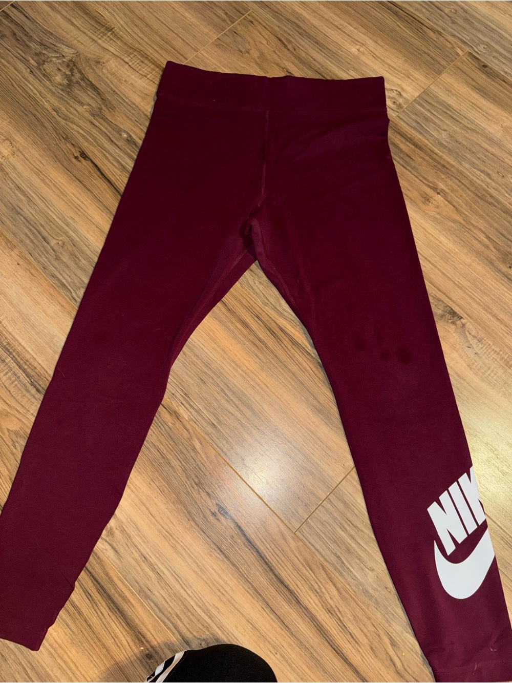 Nike Kids Maroon Leggings with White Logo